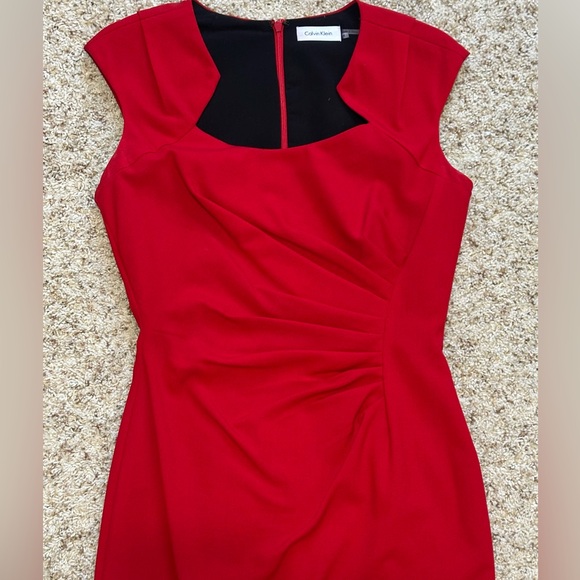 Calvin Klein Women’s Classy Fitted Knee-Length Red Dress. Size 4. Like-New! - Picture 5 of 10